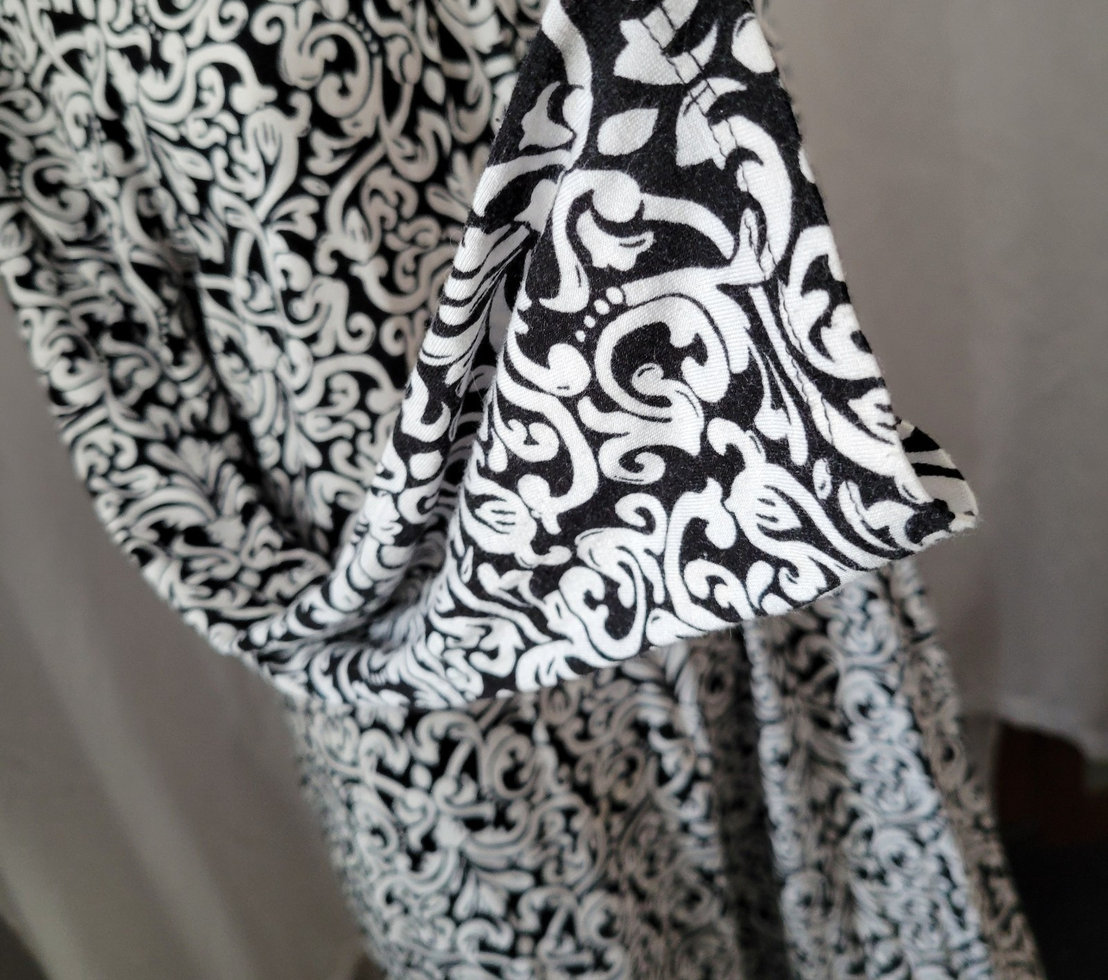 Anne Klein Dress Nightgown B/W chiffon trim Med Classic feminine Retro Flowy Y2k