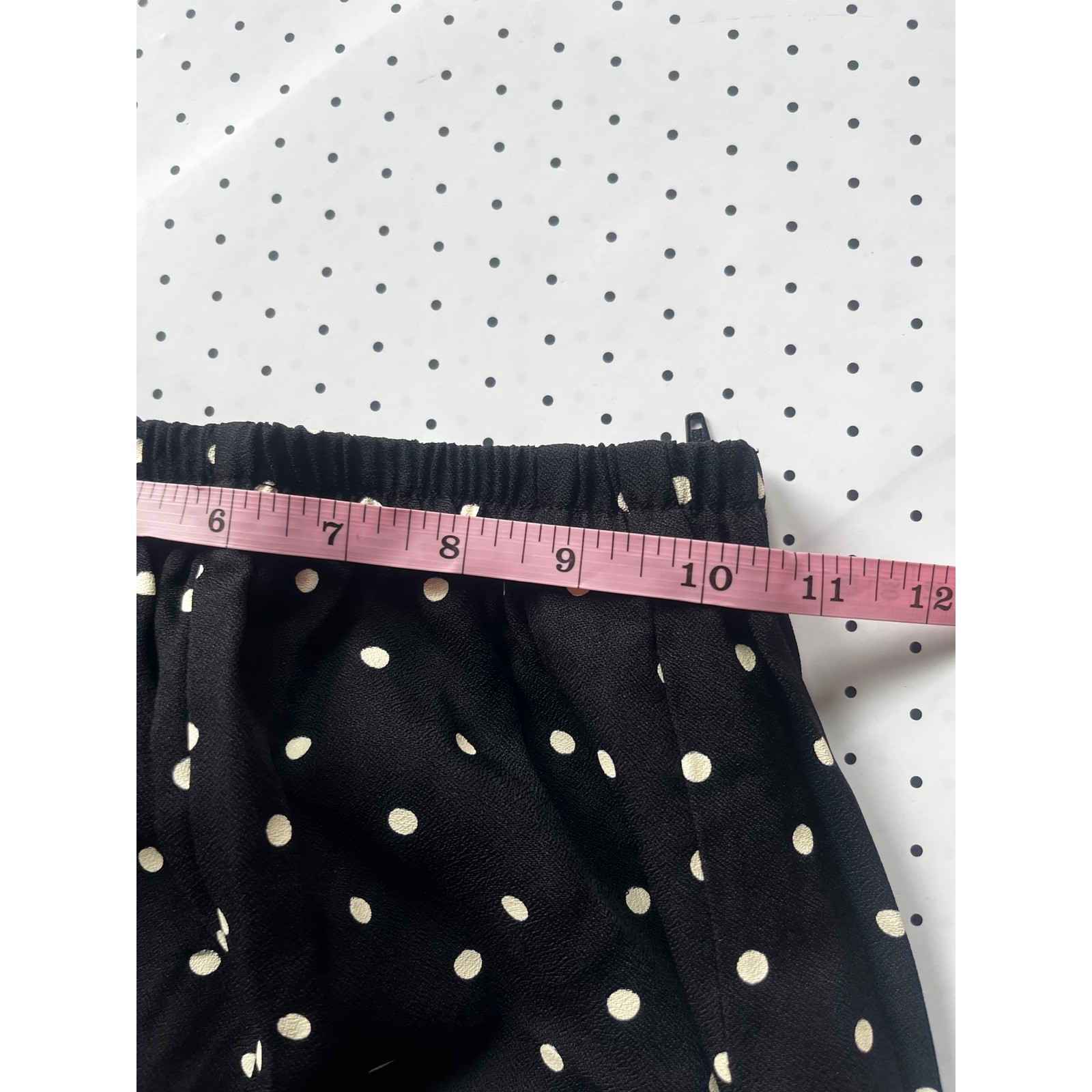 Vintage Virgo 2 Piece Skirt Suit Set Black Polka Dot Short Sleeve Blazer Sz 10