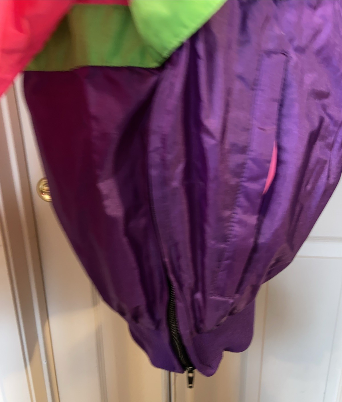 JACKET vintage 1980s 1990s colorblock windbreaker women sz S pink purple green