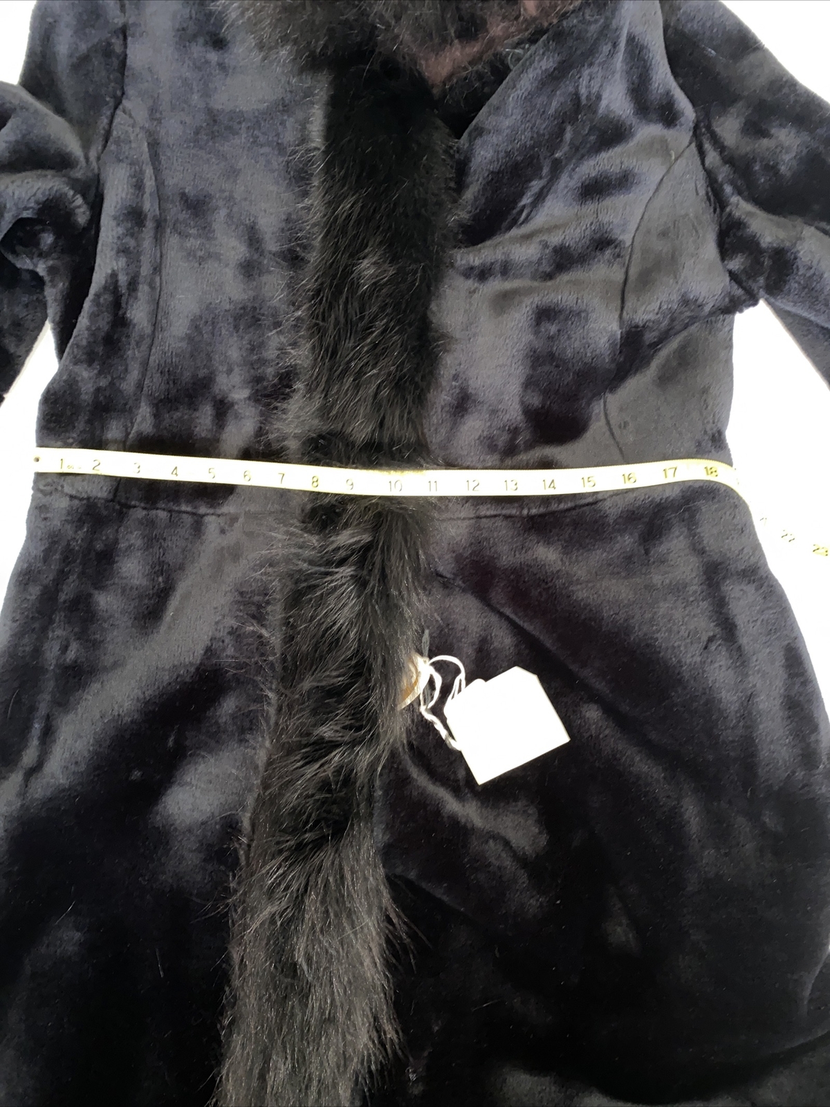 Irving Posluns Black Glam Raccoon Trimmed Orlon Coat New Old Stock NWT Sz M