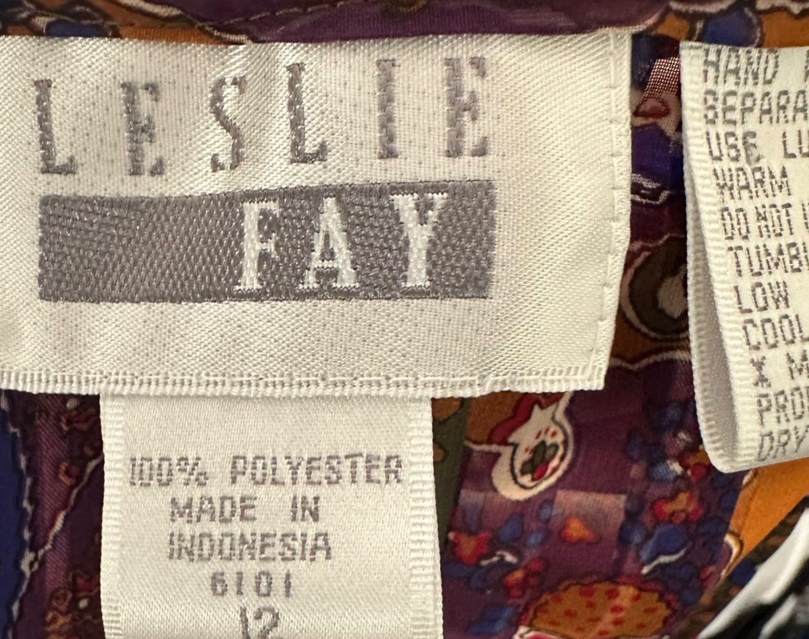 Vintage Leslie Fay Women’s 12 Resort Skirt Set Paisley Cruise Vacation Glam