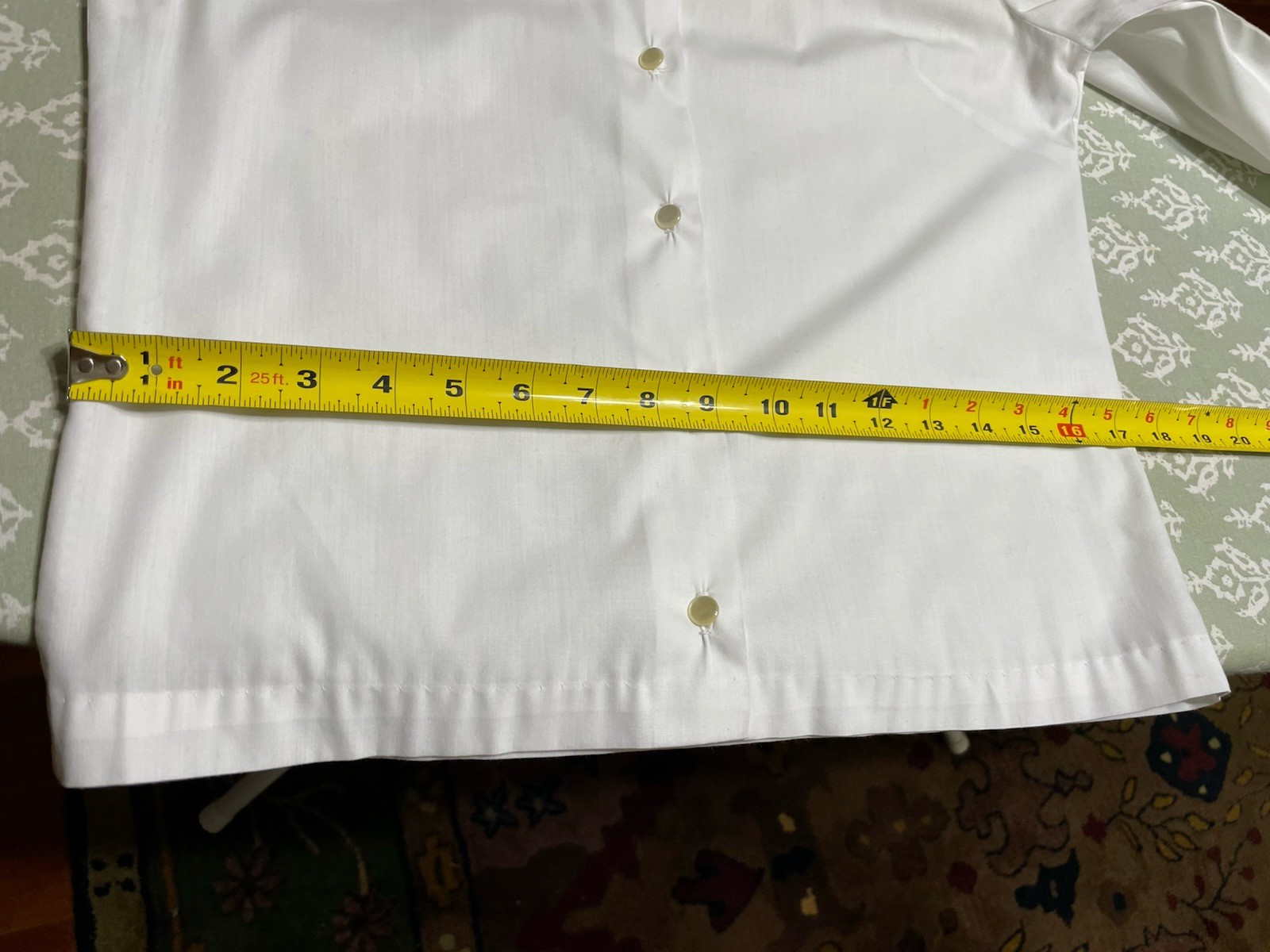 Vintage Sybil White 3/4 Sleeve Blouse Round Collar Detachable Sash Tie Front