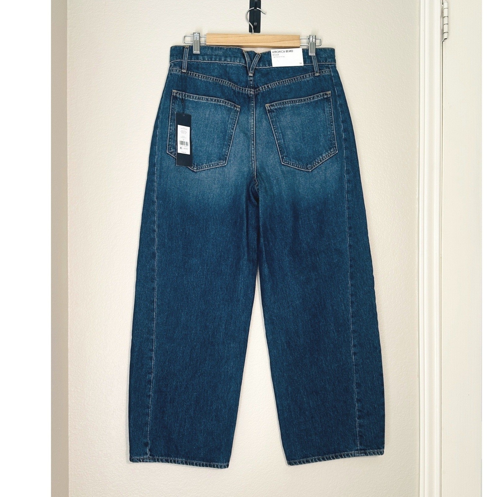 Veronica Beard Ryder Barrel Jeans Size 30 Balloon Equinox Blue Medium Wash NWT