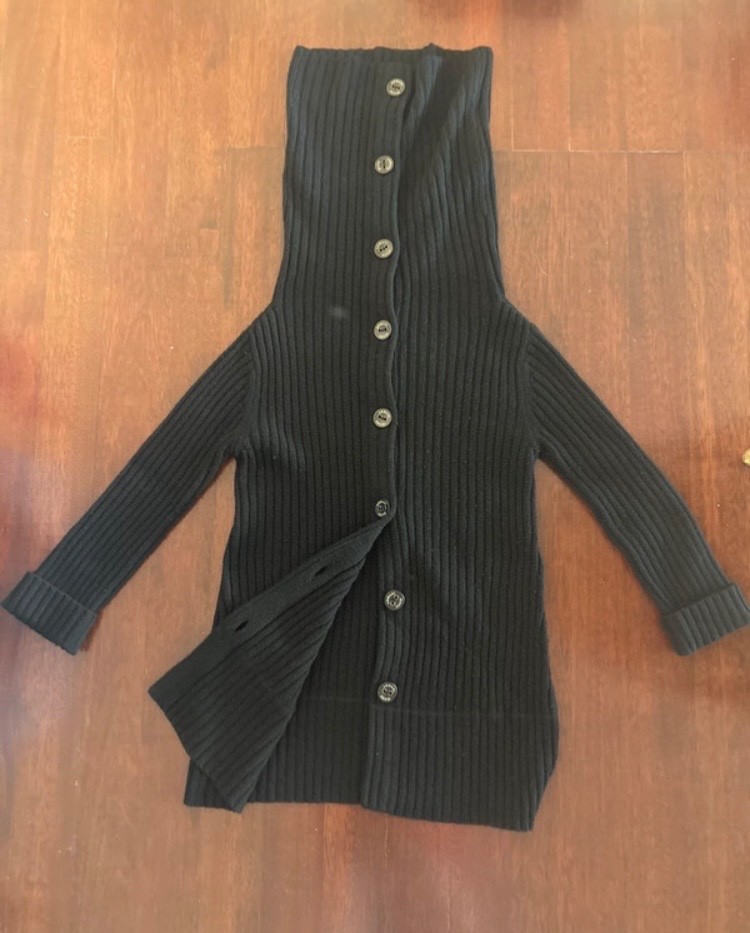 Vintage Armani Jeans Virgin Wool Angora Oversized Turtleneck Cardigan