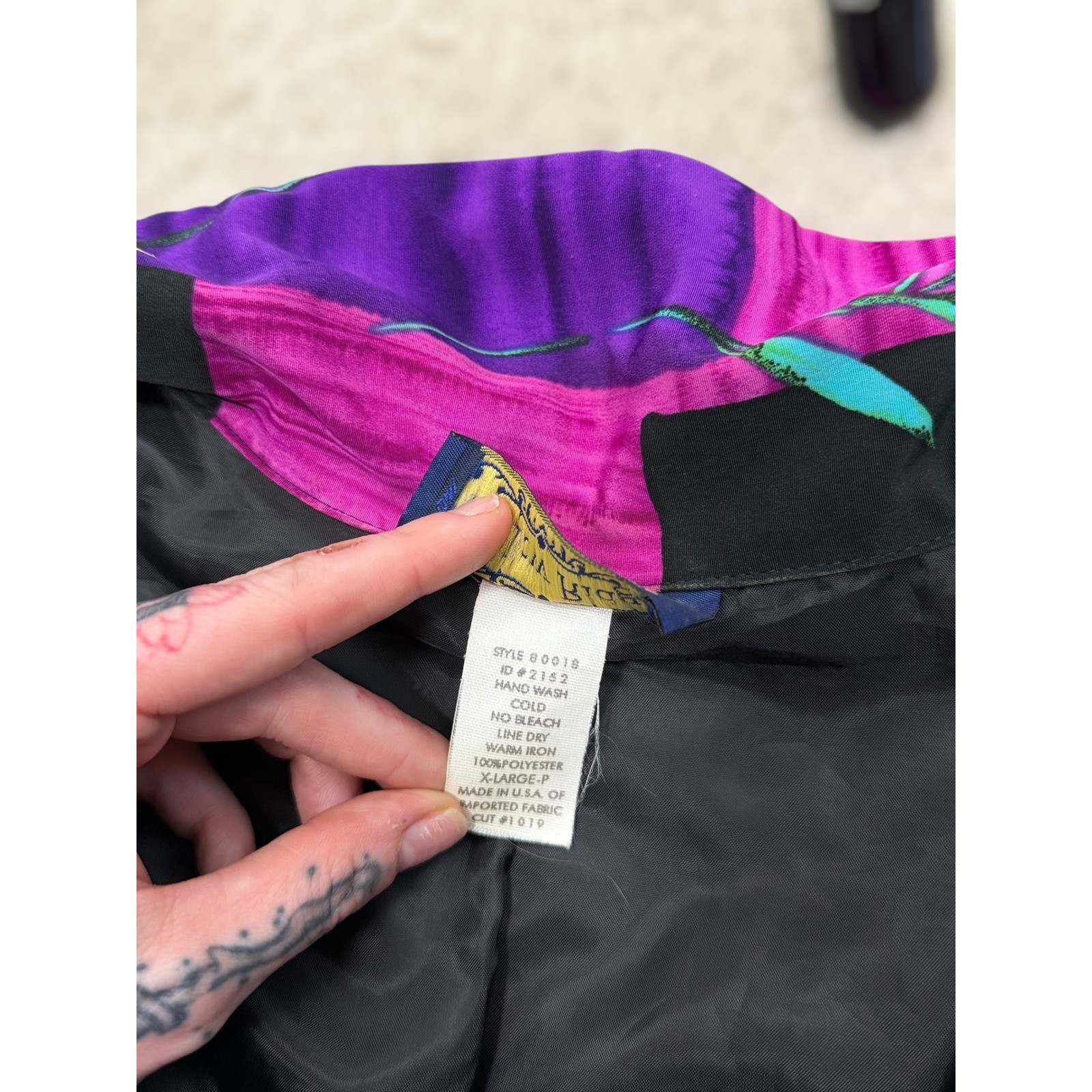 Vintage Willow Ridge Blazer Multi Color Floral Abstract Patchwork XL-P 80019