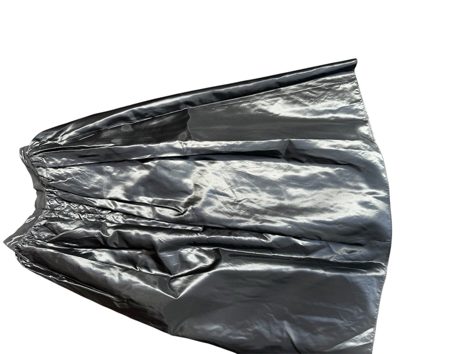 JR NITES BY CALIENDO Black Satin Maxi A-Line Skirt 10 Formal Ball Vintage Glam