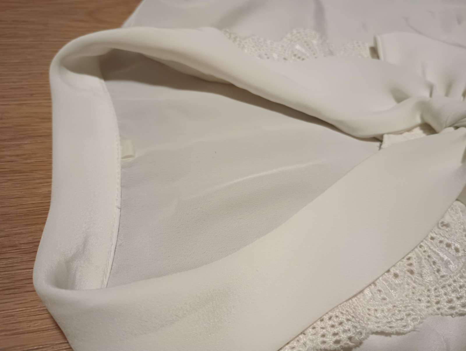 Vtg 70s Off White Smooth Soft Country Cottagecore Blouse Top office career M L