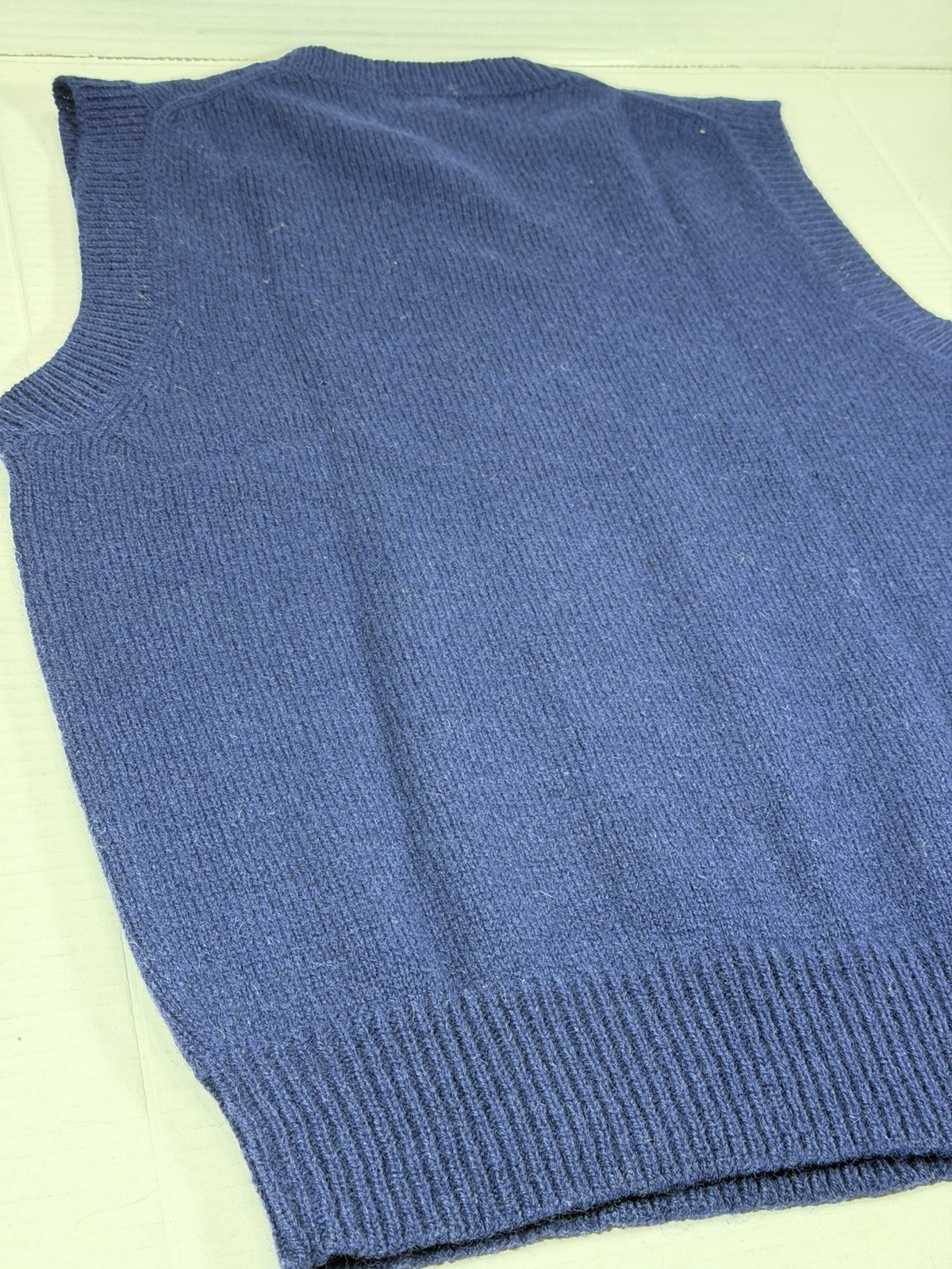 Vintage Picket and Post Sweater Vest Womens Size Medium 100% Wool Blue Made USA