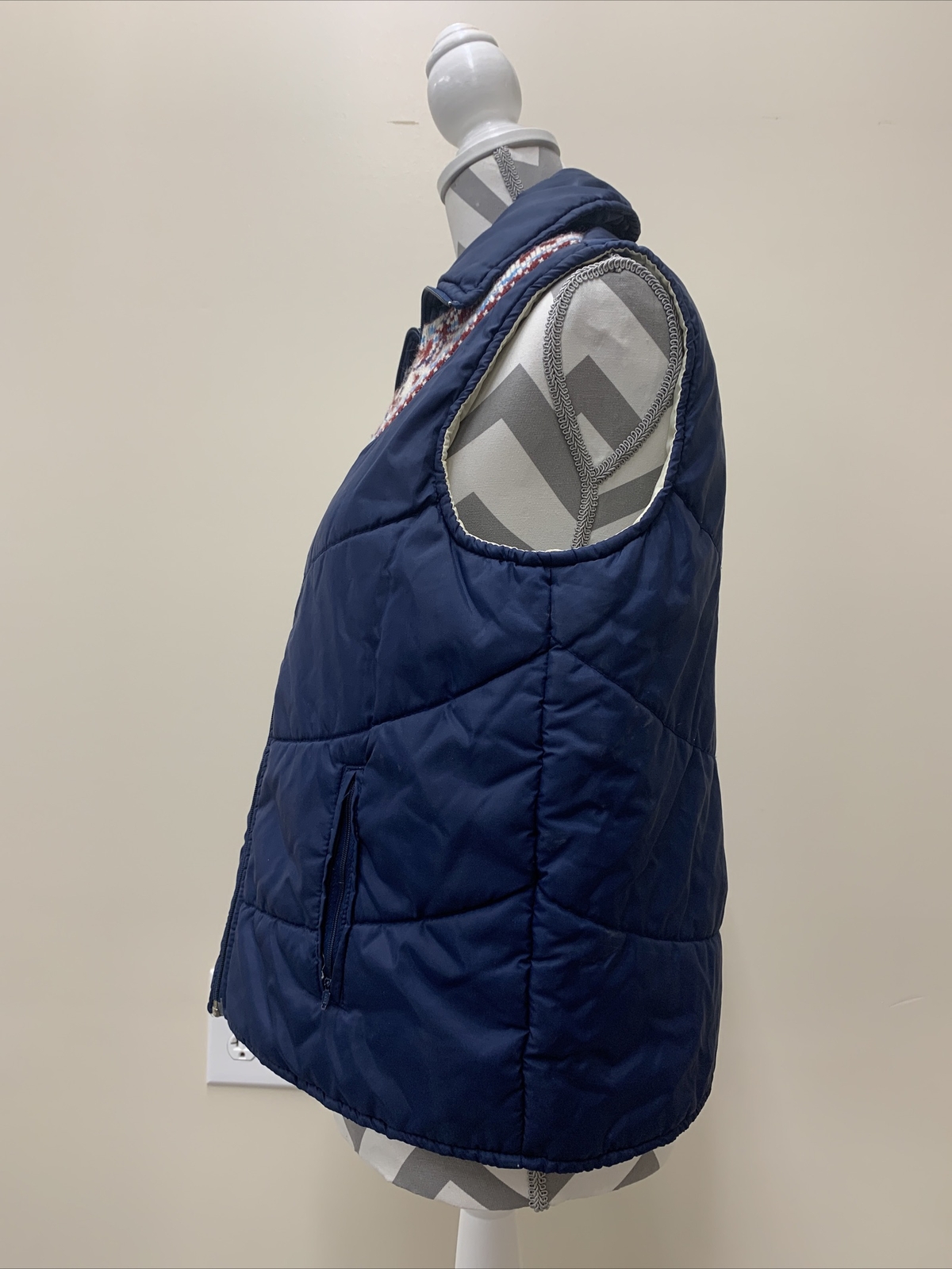 Vintage Andy Johns International Women’s Winter Vest Ski Size Medium Navy FS