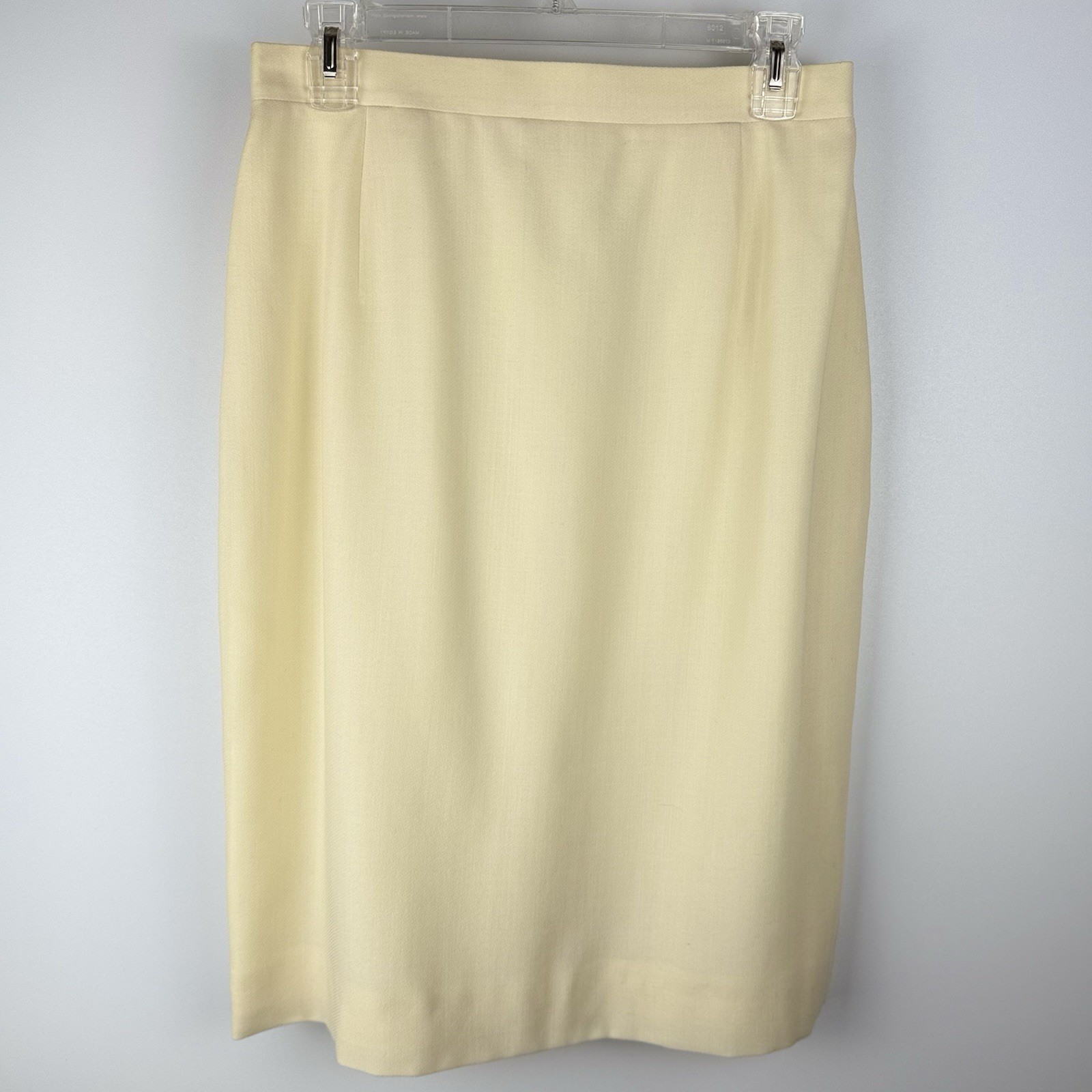 Vtg Bassant Paris Wool Skirt Suit Women’s S/M Cream Black Trim Haute Couture 90s