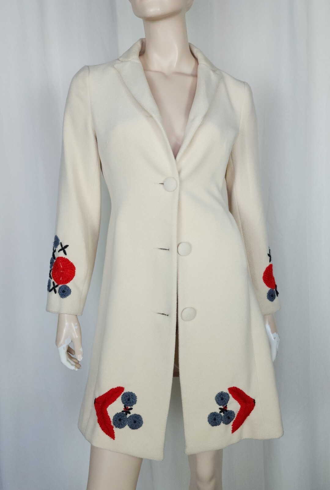 Vtg 90s y2k Chloé embroidered soft coat cream XS/S