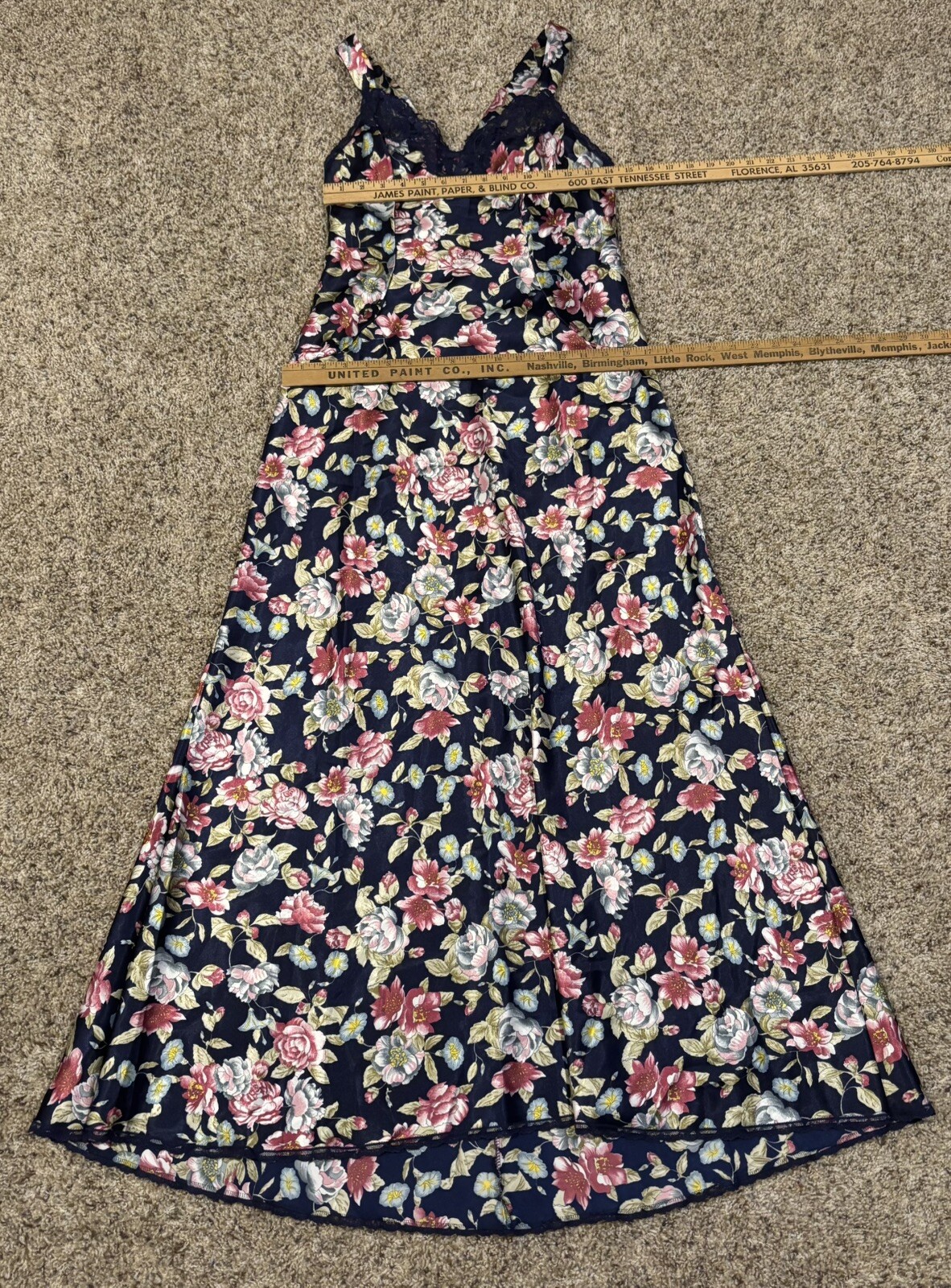 NWT Vintage Vanity Fair Satin Floral Wrap Peignoir Robe Gown Set Medium Magnolia