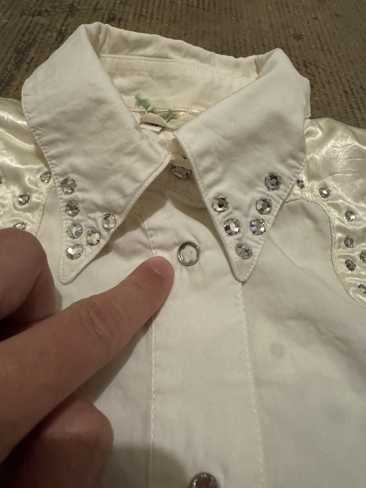 Bonnie Strauss Vintage Western Blouse Sz 4 Rhinestone Missing Stones Rodeo