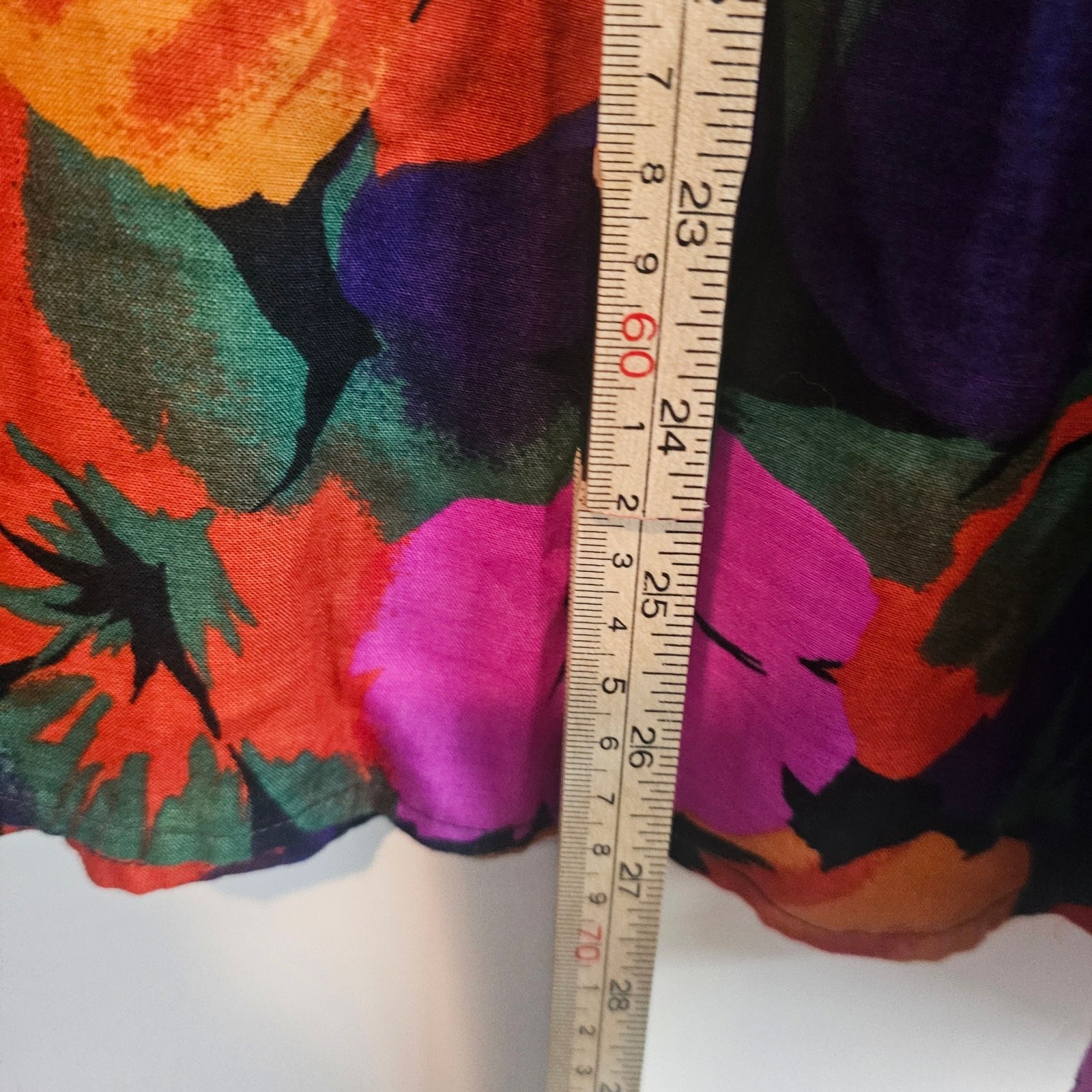 Vintage 80s Floral Blouse Women Large Purple Glam Career Mock Neck Boho Retro