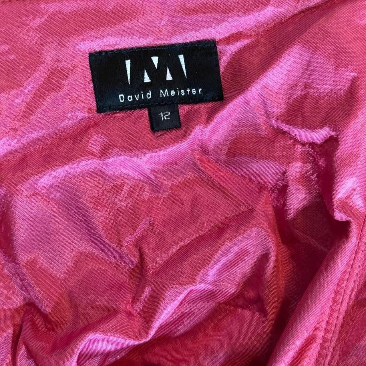 Vintage David Meister Strapless Pink Taffeta Homecoming Dress 12 90s Prom Gown