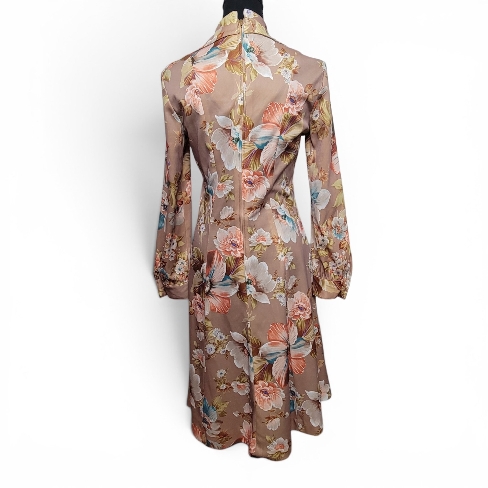 70s Style Midi Dress Women’s 6 Handmade Floral Disco Hippie Retro Boho Cottage