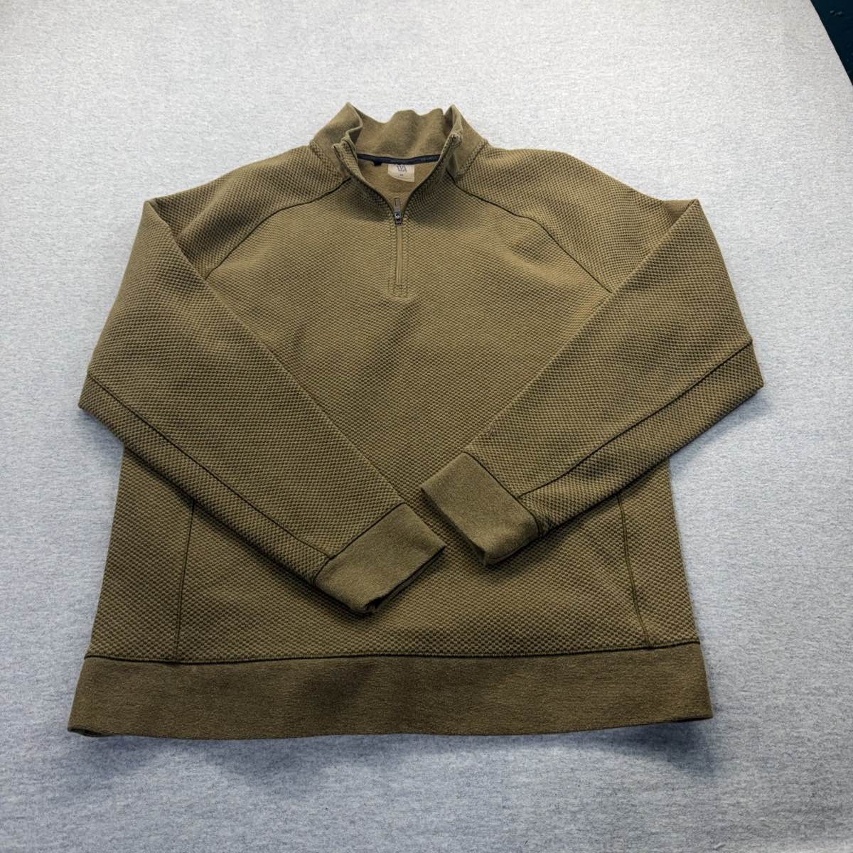 WAVRST Men’s Brown 1/4 Zip Pullover Knit Sweater M