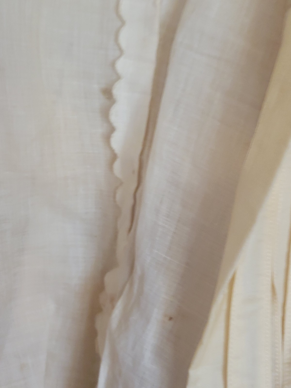 ANTIQUE EDWARDIAN BODICE TOP CREAM COLOR WITH LACE DETAILS AS IS COND XS