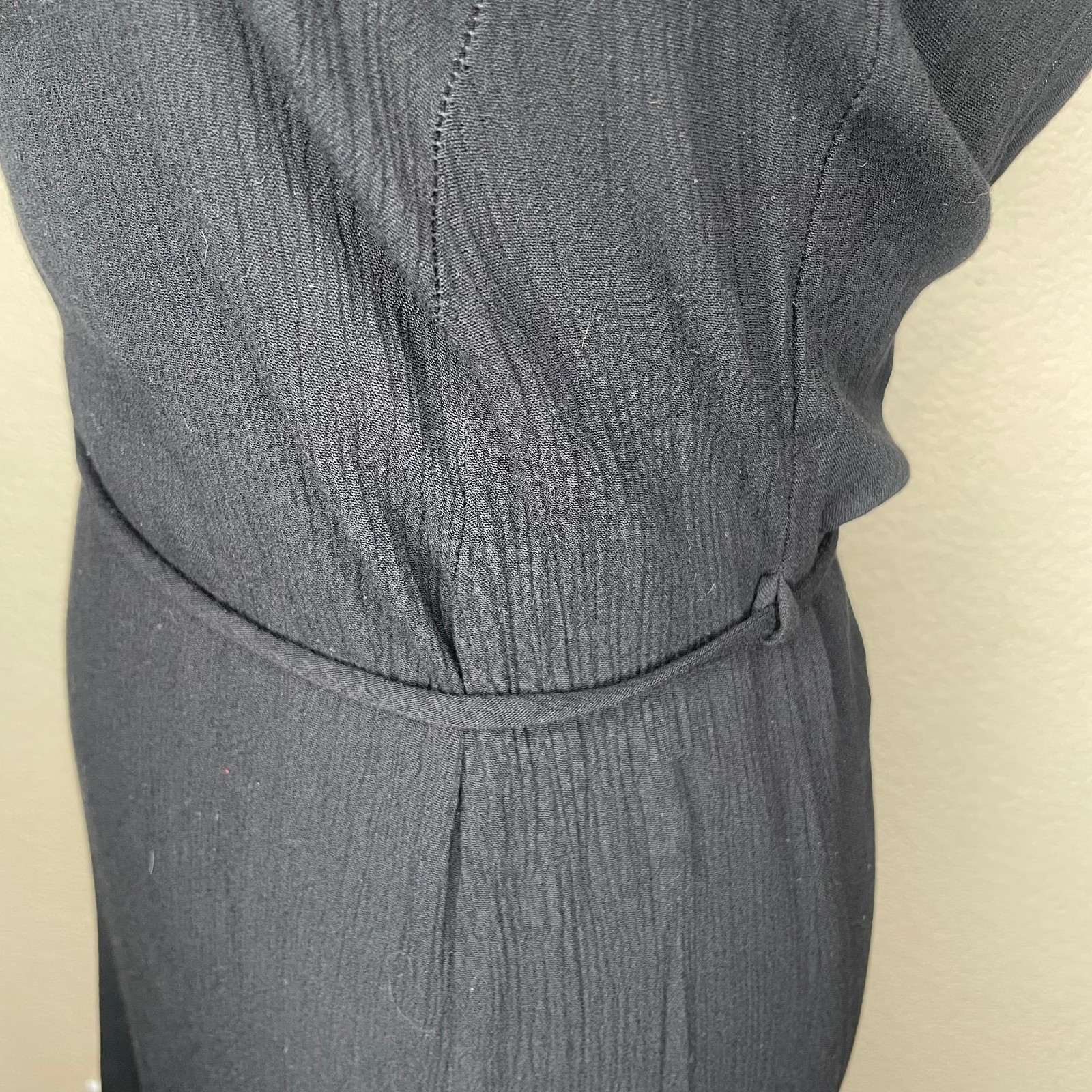 Vintage Wet Seal Black Open Back Double Slit Maxi Dress XS 90s Whimsigoth Y2K