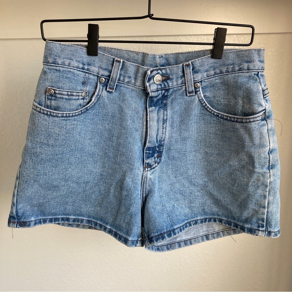 Vintage Lees Mom Jeans Denim Shorts Light Wash 100% Cotton 90s High Rise 8