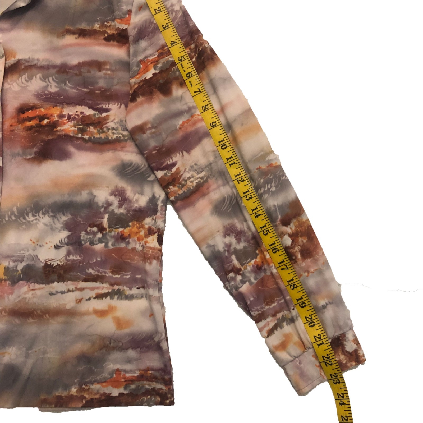 1970’s Abstract Waves Art Polyester Unisex Polyester Longsleeve Blouse