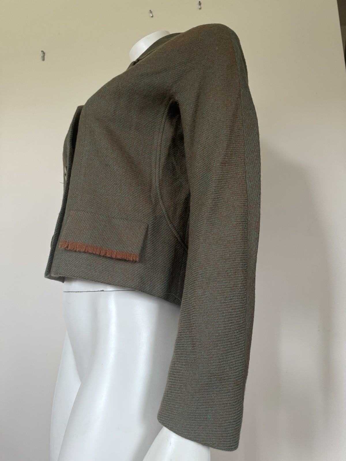 VTG 40s/50s Women’s Hyde Park Drum Tweed Jacket Back Bow Mid Century Retro Chic