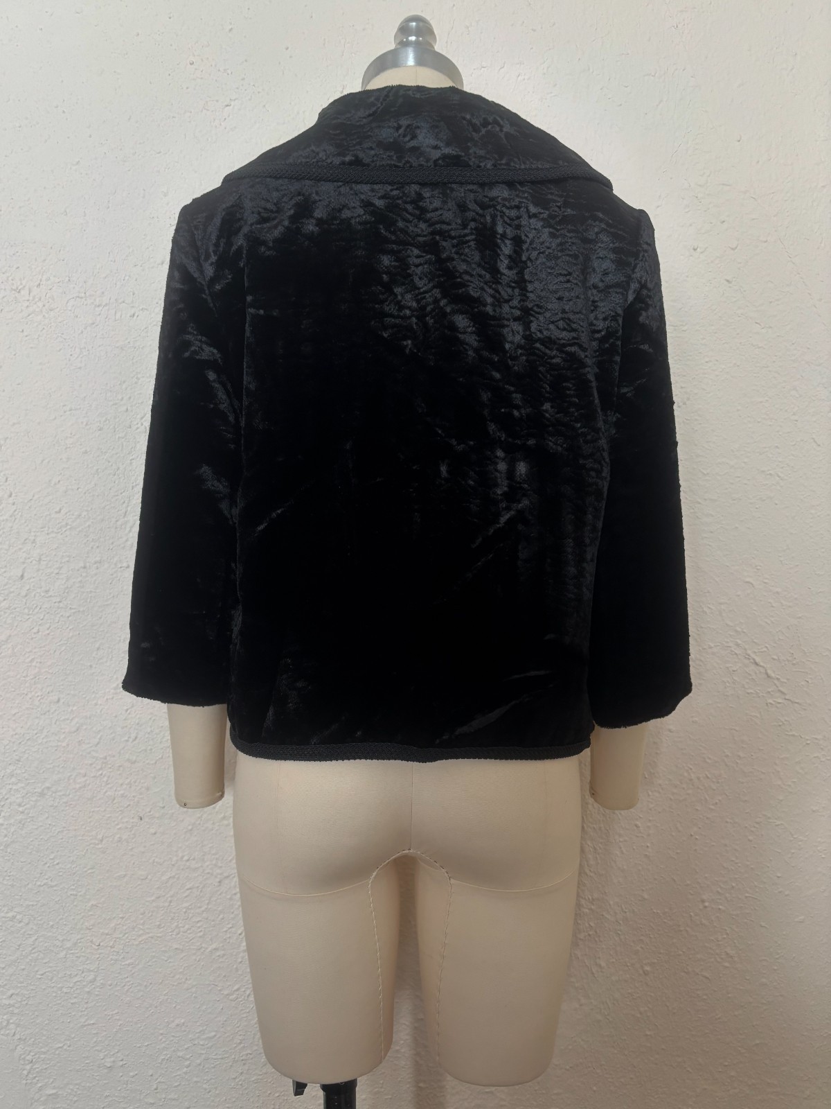 1950s Black Embossed Velvet Jacket, by Specialty House, Small to Medium