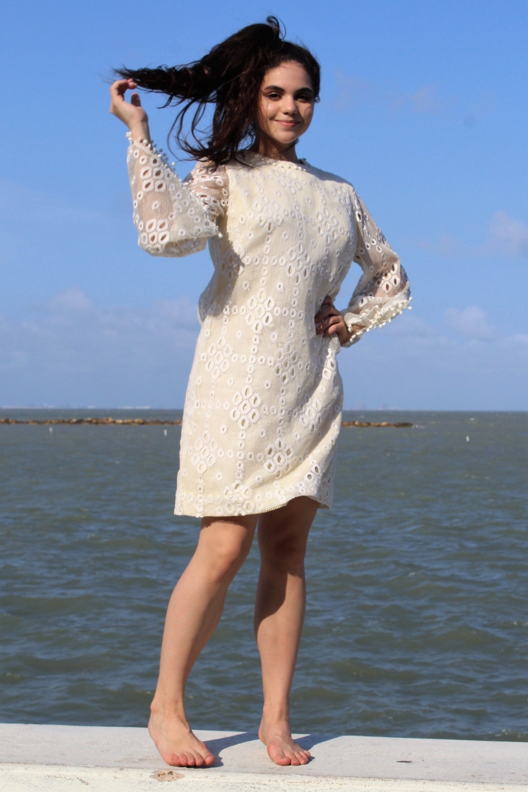 Vintage 60s Junior Sophisticates Originals Ivory Lace Dress S/M Women