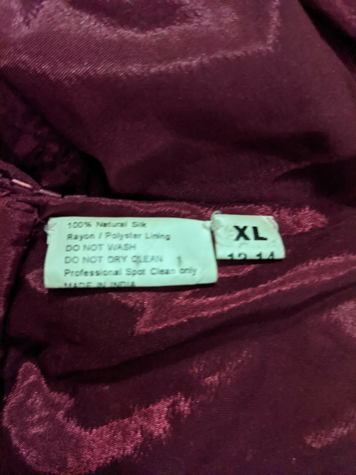 VTG Sweelo Purple Beaded Sequin Zip Back Dress 100% Silk Sz XL Extra Large