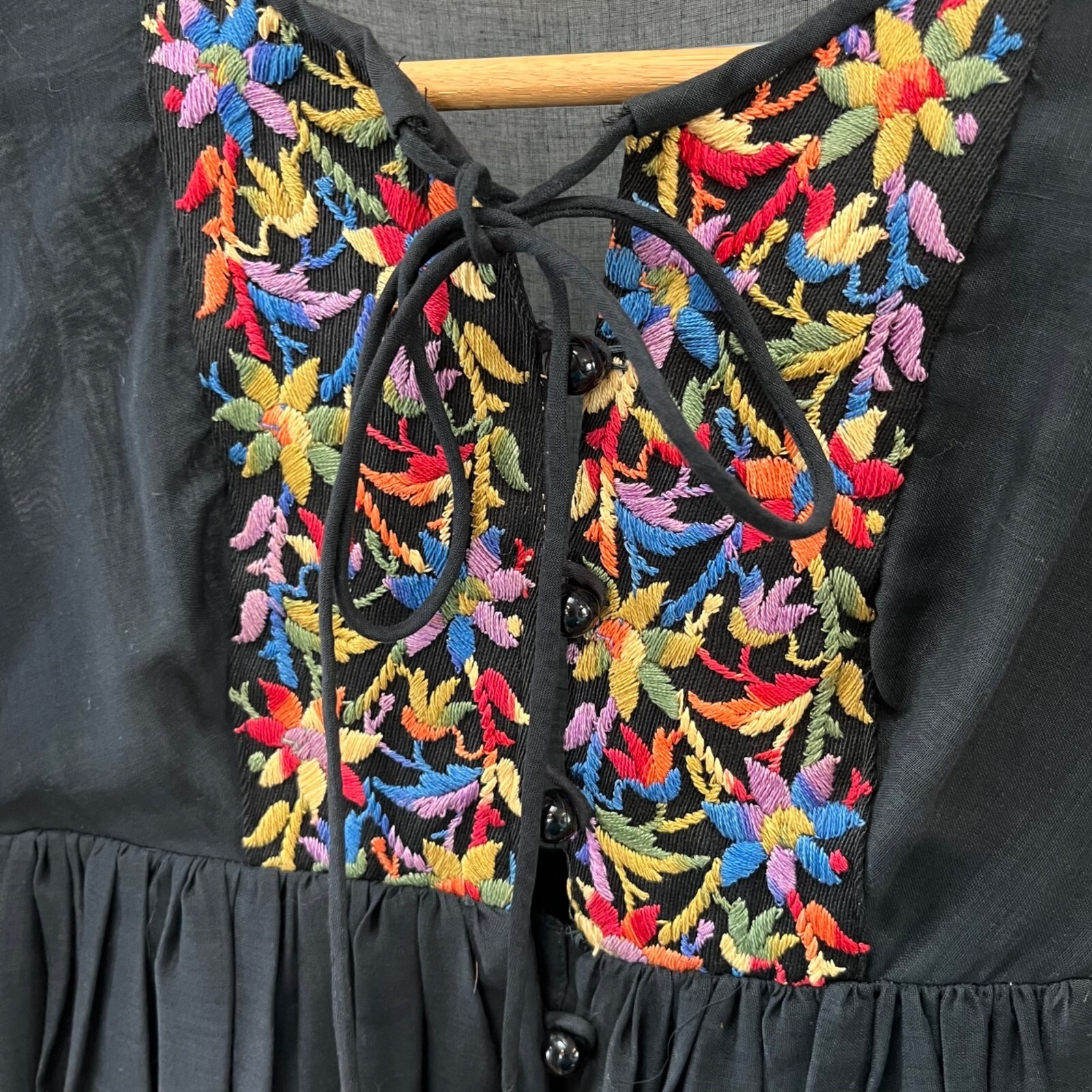 Rare Vintage Beverly Paige Cotton Gauze Embroidered Boho Maxi Dress – Sz. S