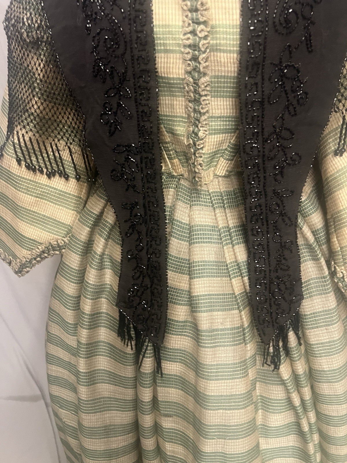1880’s Silk Faille & Jet Beaded Mantel