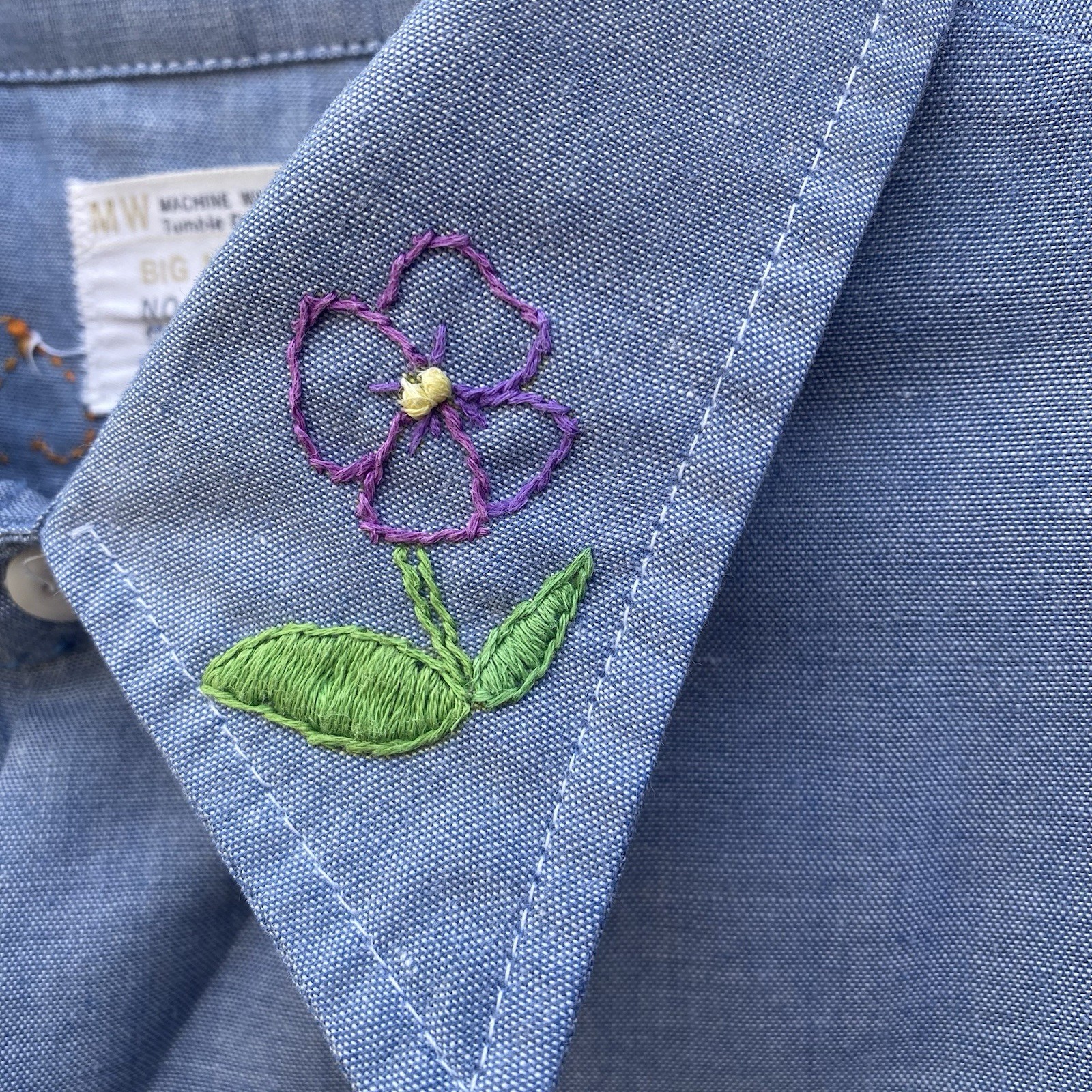 VTG JC Penney Big Mac Shirt Womens Embroidered Mushrooms Sunset Flowers Nature L