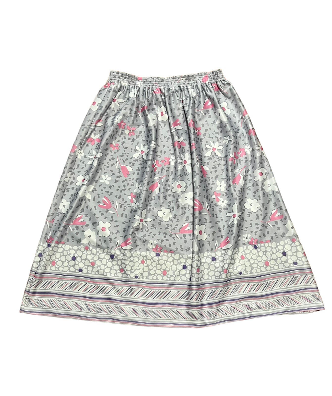 Vintage Vera Neumann Skirt Floral Animal Print Size 12 Stretch USA Ladybug Midi