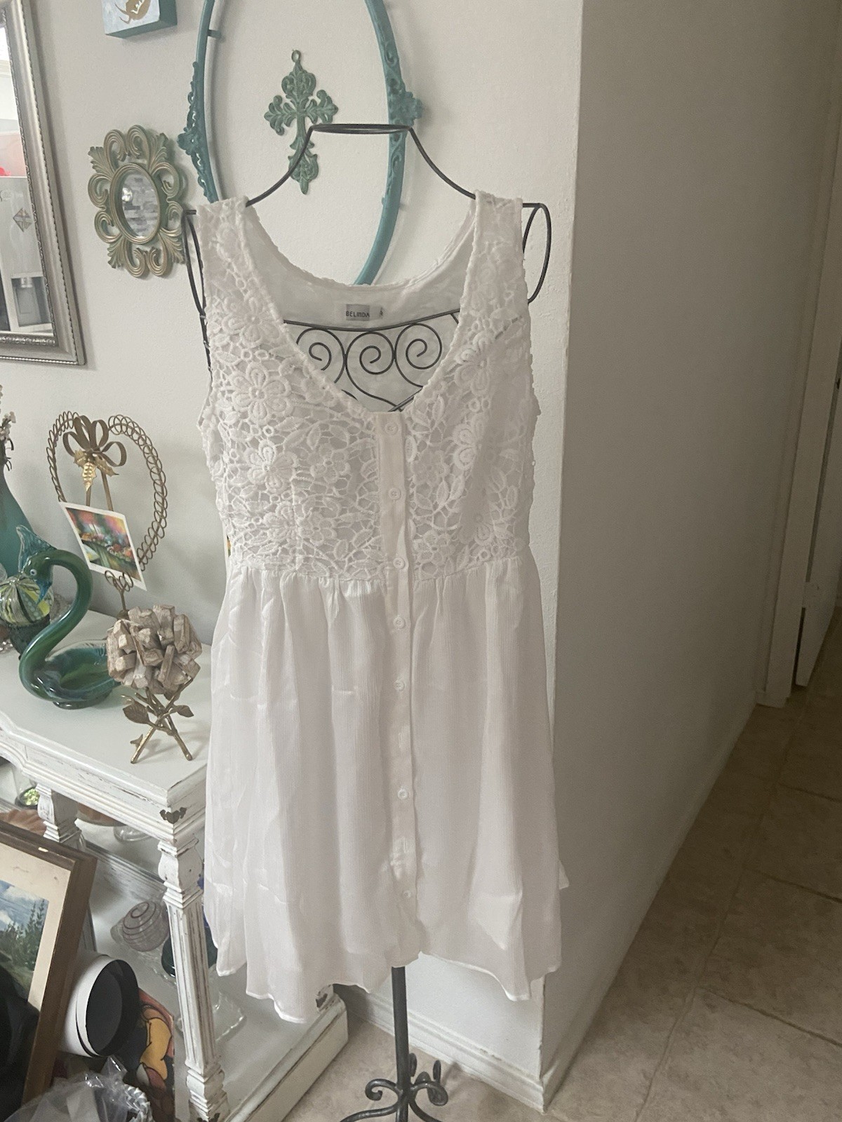 Vintage Belinda White Embroidery Lace Nightgown Nightie Or Dress New Old Stock