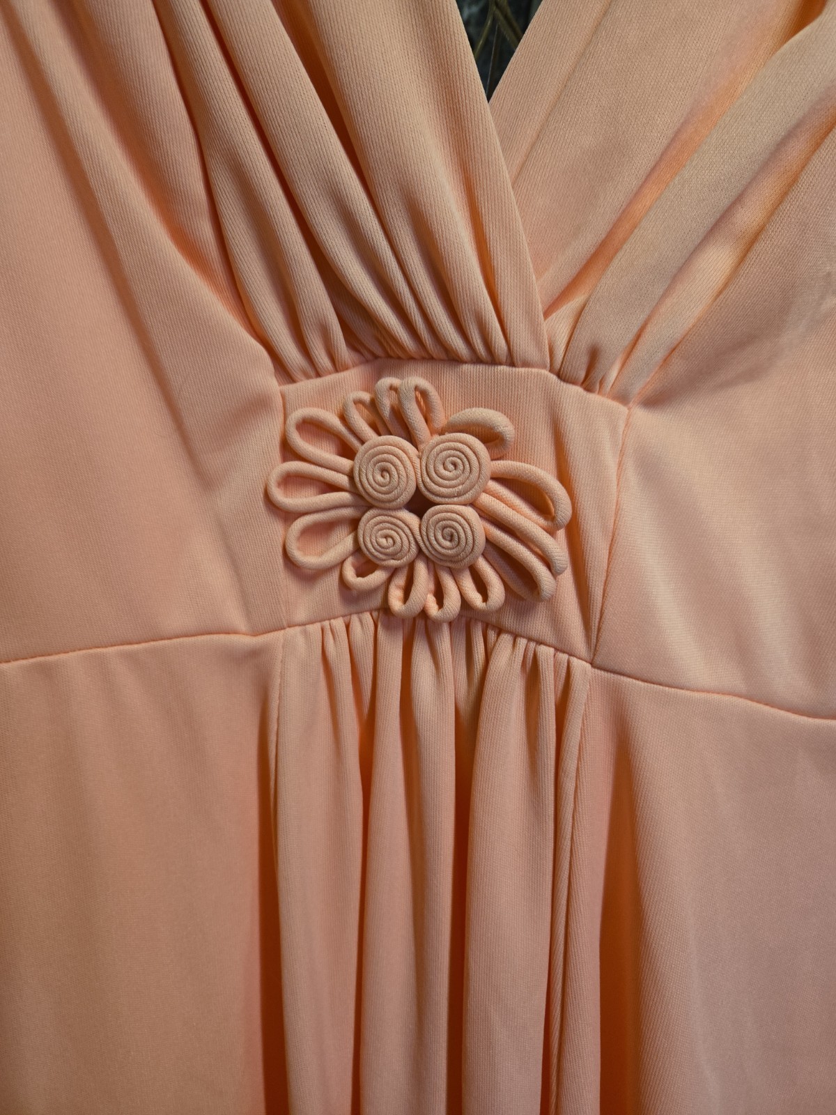Vintage 1970’s Dress Women’s Pinkish Orange Gown Prom