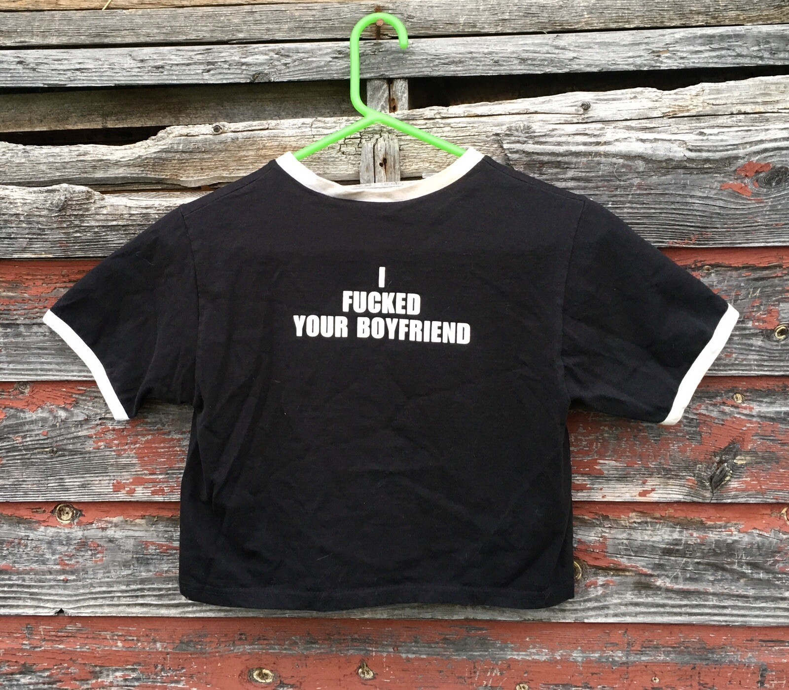 VTG 1990s MUTATE T-Shirt Crop Top Hardcore Mpls Industrial Mr YUK I F*** Your BF