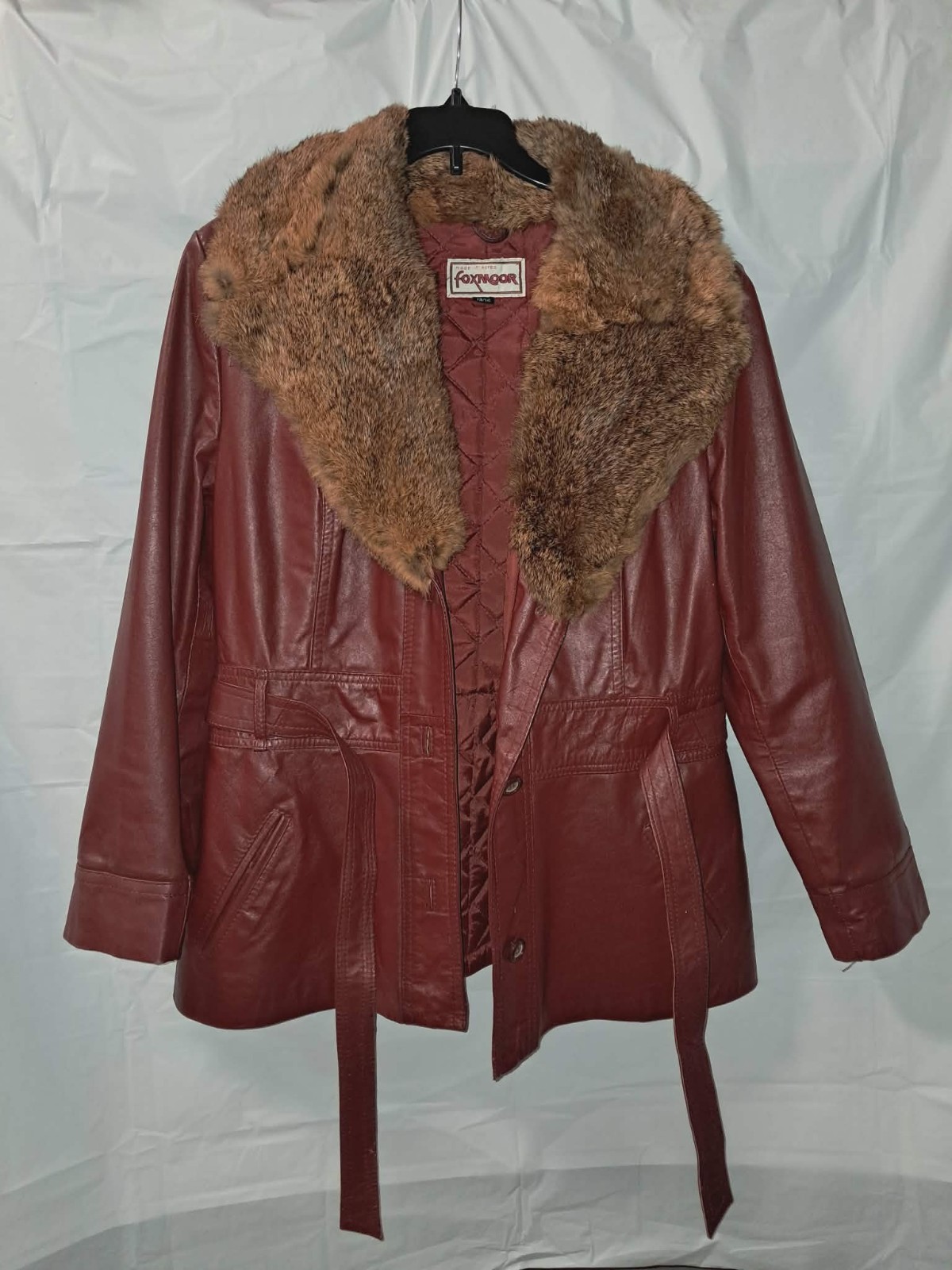 Vintage Foxmoor Burgundy Leather Jacket Women’s Size 13/14