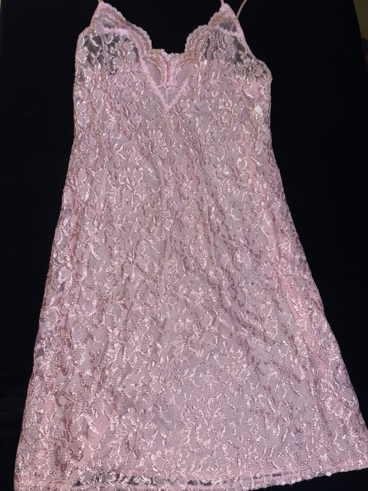 Delicates Pink Satin Lace Sissy Teddy Vintage Size M