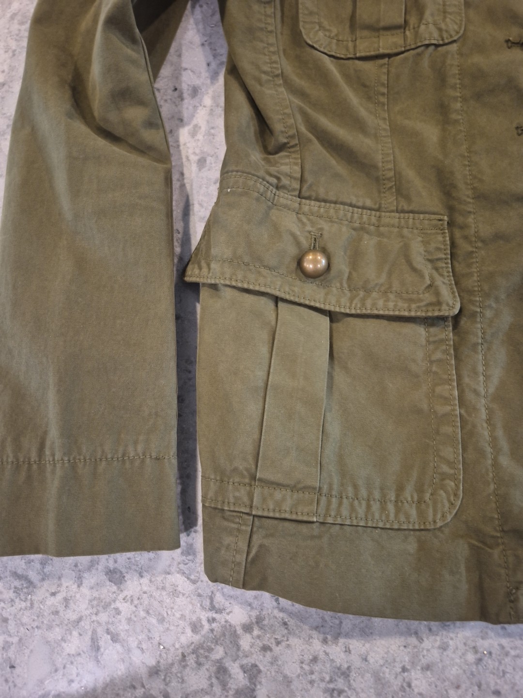 Vintage Banana Republic Military Safari Utility Jacket Army Green Women’s Size 6
