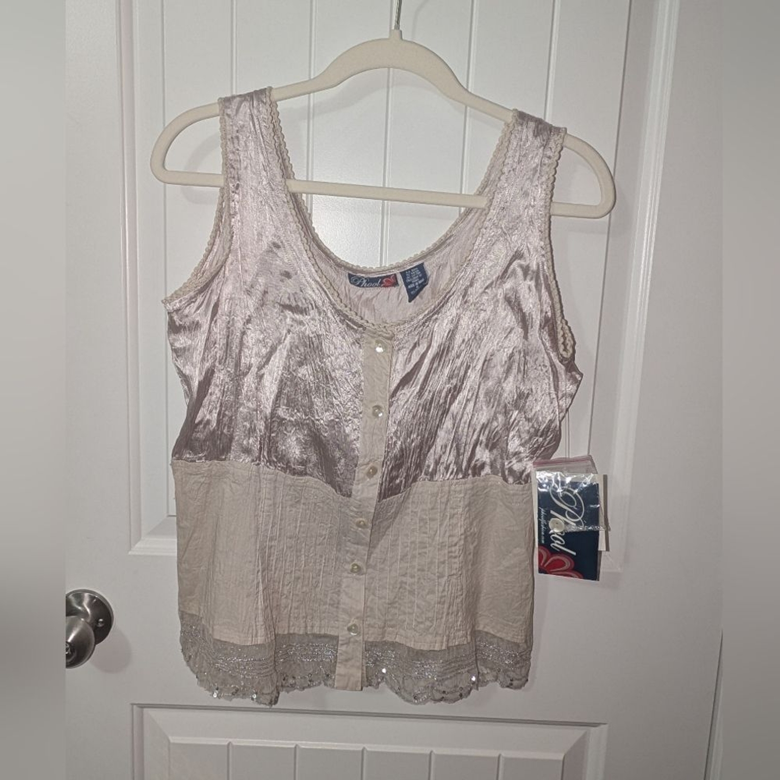 Vintage NWTS Phool Cami Cotton Blend Top Oyster Women’s Small