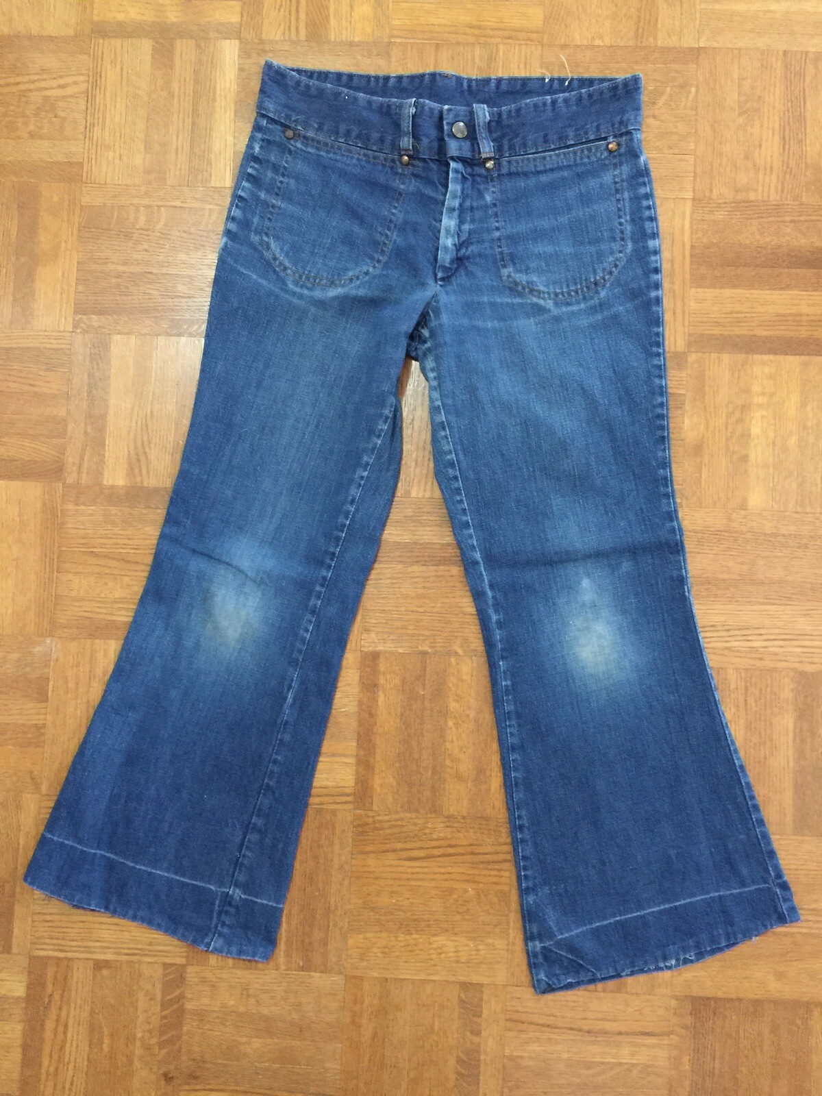 Vintage Sears Low Rise Hip Hugger Jeans 70’s Bell Bottoms Sears Roebuck Co