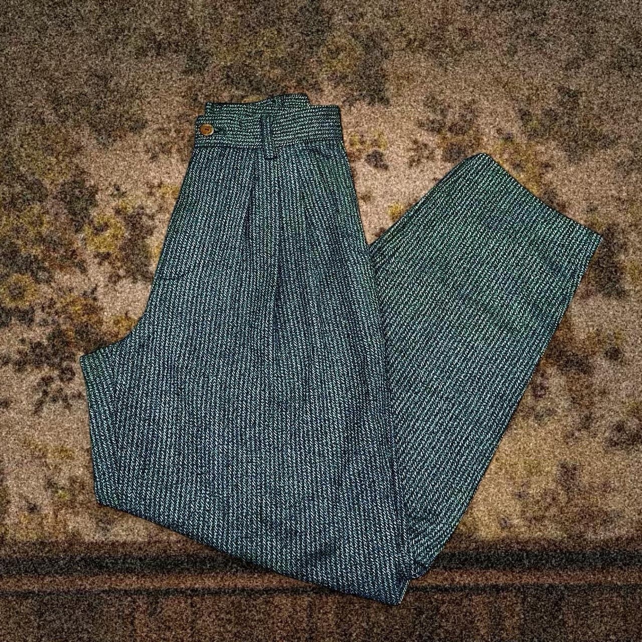 Benetton Vintage Wool Tailored Trousers, Made in Italy, 90s/80s