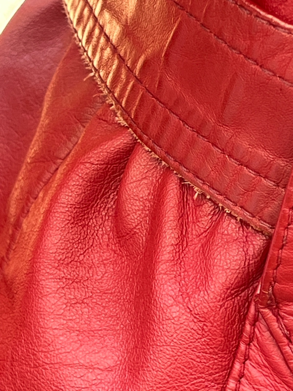 Vintage 70’s Mod Dark Red Women’s Leather Jacket Size Large READ