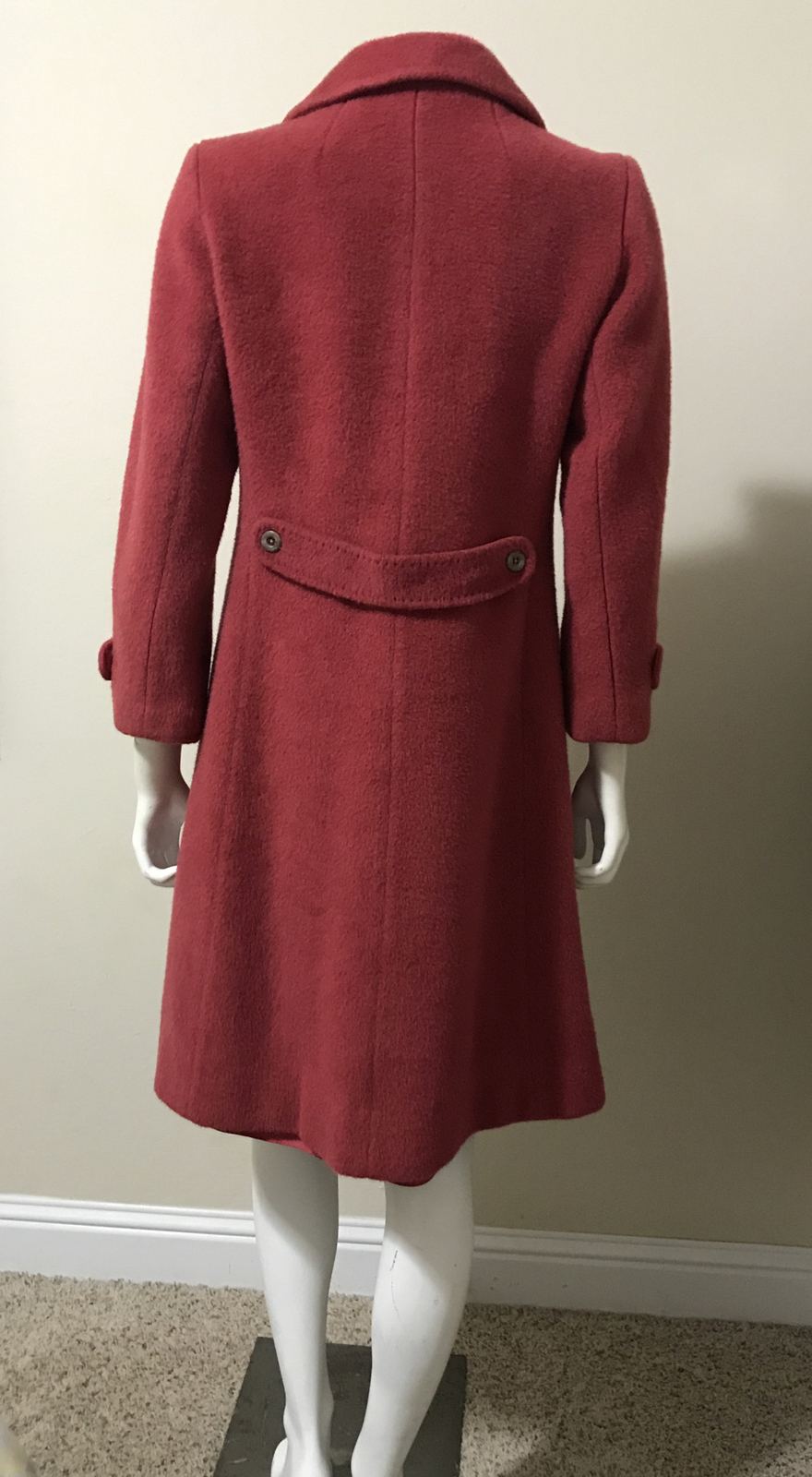 Forstmann Fabrics Vintage Cranberry Red 100% Wool Classic Fitted Coat Size S/M