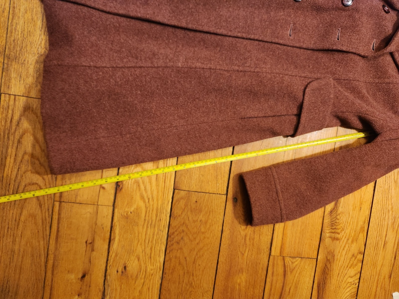 Vintage ILGWU Bromleigh cranberry wool coat Unique Buttons
