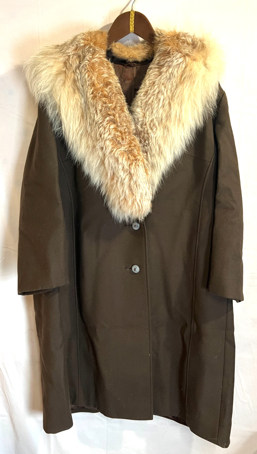 Vintage 1970’s Dolzer Womens Wool Coat with Fur – Made in Germany Size 2xl