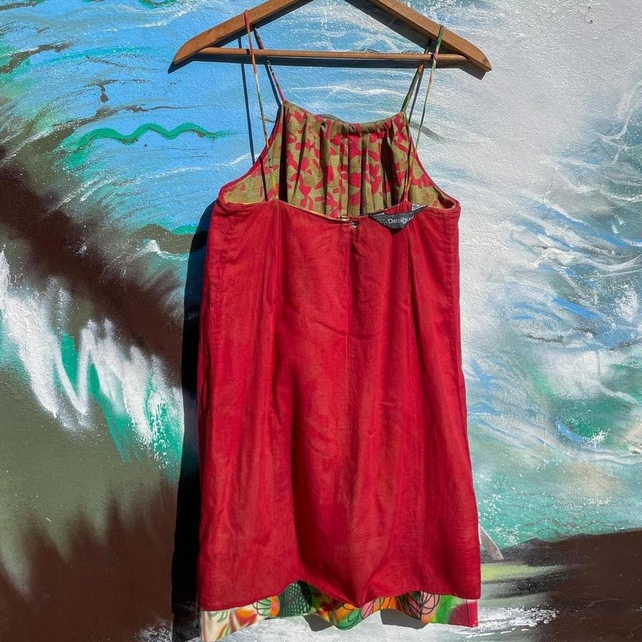 90s Desigual hippie patchwork cotton mini dress reversible