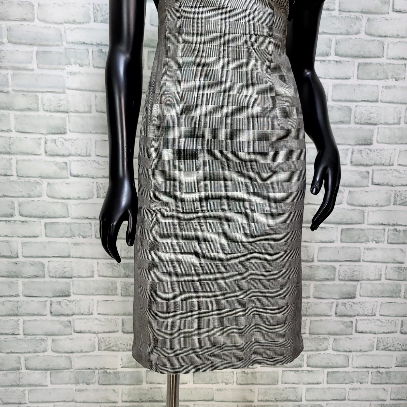 vintage 50s Pat Hartly Houndstooth Plaid Pencil Dress Bolero Set Keyhole Bow