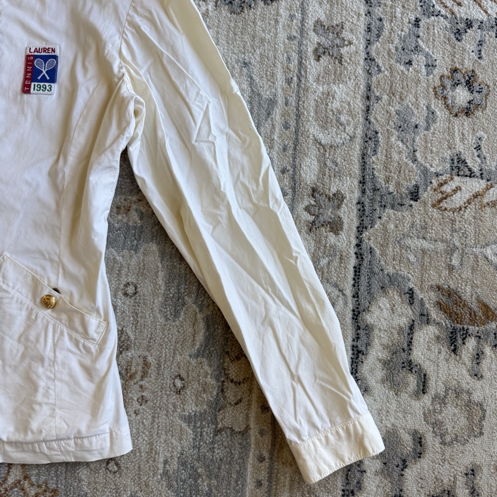 Vintage Ralph Lauren 1993 Tennis Jacket Women’s Sz 8 90s White RARE Sports Zip