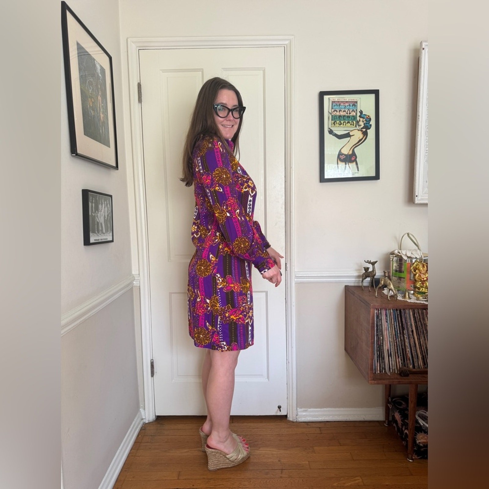 70s Vintage Acrylic Barkcloth Honeymoon Set – Dress and Shirt